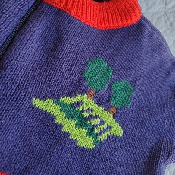 Vintage 90s Knit Farm Animals Oversized Jumper 100% Cotton 1990s Kitsch - Picture 12 of 16